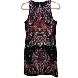 Banana Republic Factory Size Small Navy Paisley‎ Sleeveless Sheath Dress
